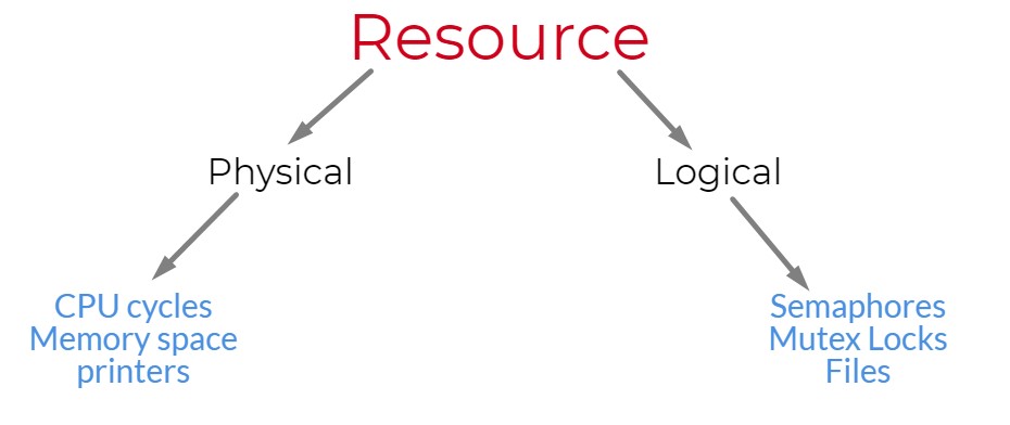 types of resources in a computer system