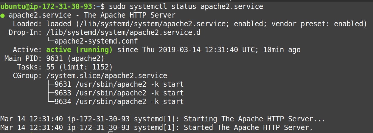 Настройка apache2 ubuntu 18