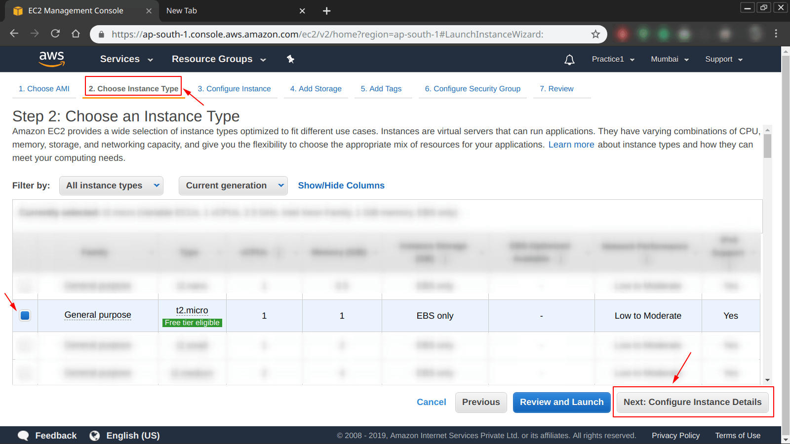 EC2 - Choose Instance Type