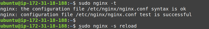 check the syntax and reload nginx server