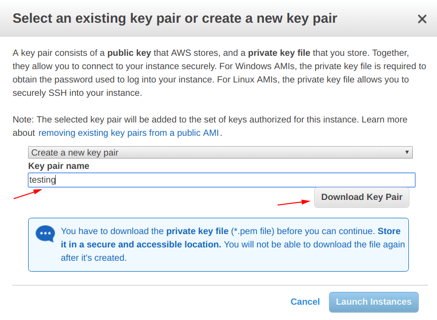 EC2 - Create a new key pair