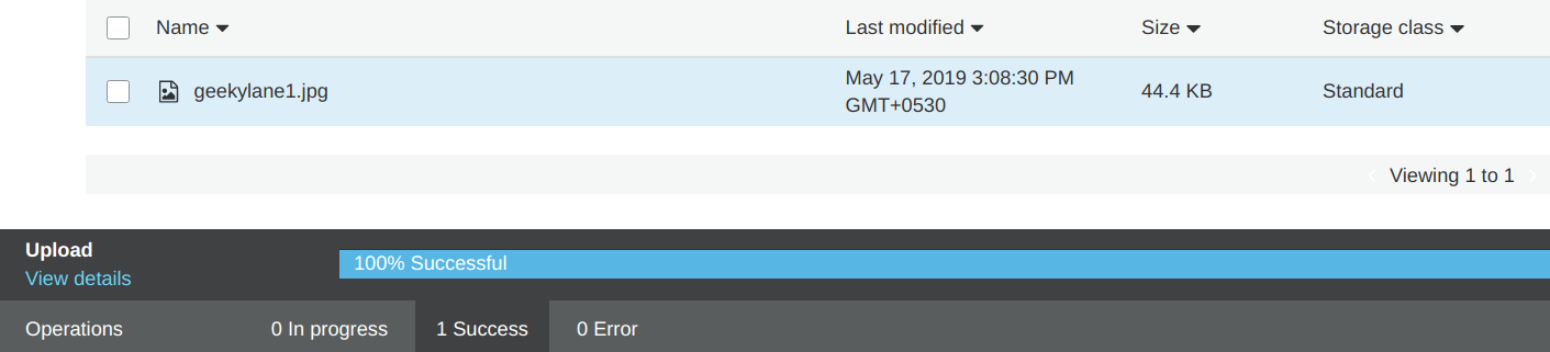  File encrypted with S3 master key is successfully uploaded