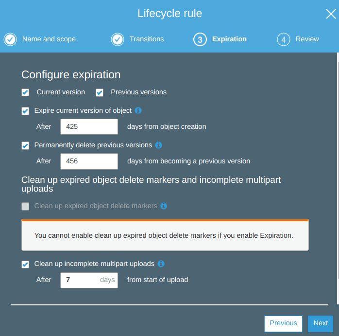 Configure Expiration