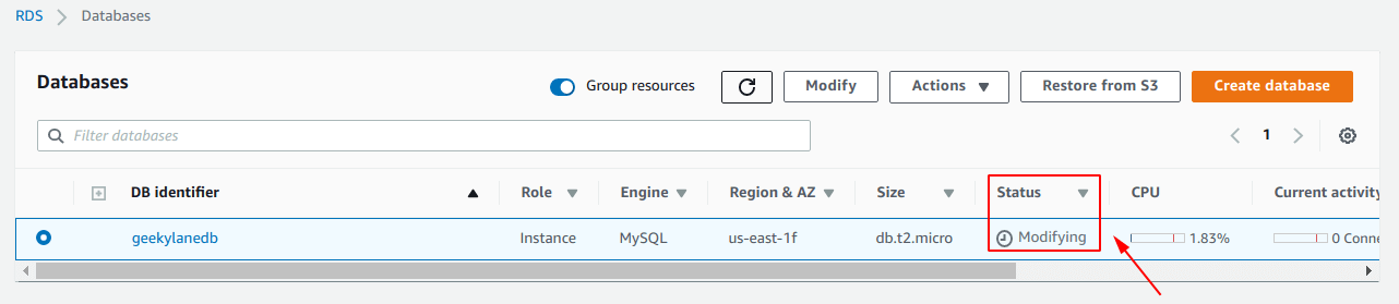 Status - Modifying